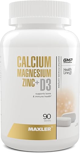 Maxler Calcio Magnesio Zinc Plus Vitamina D3  Suplemento de minerales esenciales  Calcio 1000 mg Magnesio 600 mg Zinc 15 mg Vitamina D3 600UI  Apoyo