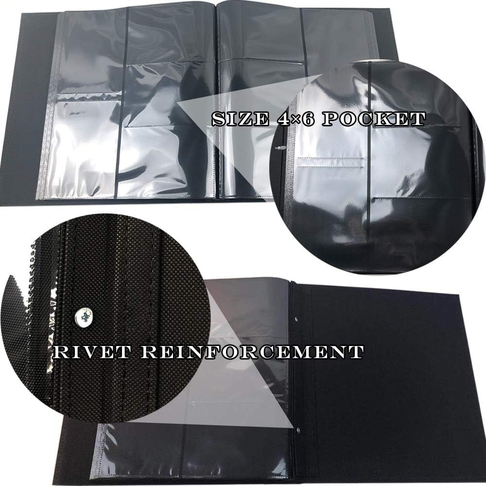 Photo Album 4x6 600 Photos Black Inner Page Button Grain Leather Big Capacity Pockets Pictures Album Birthday Christmas Wedding Anniversary Family Baby Vacation (White)