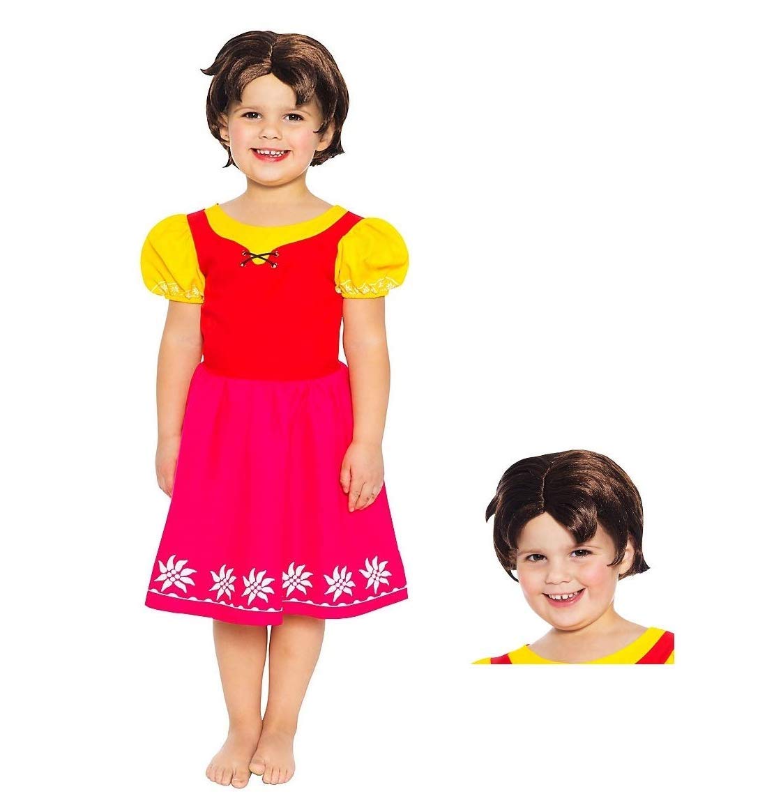 Maskworld Heidi Kinderkostüm mit Perücke - original lizenziert - Karneval - zweiteilig (98-104)