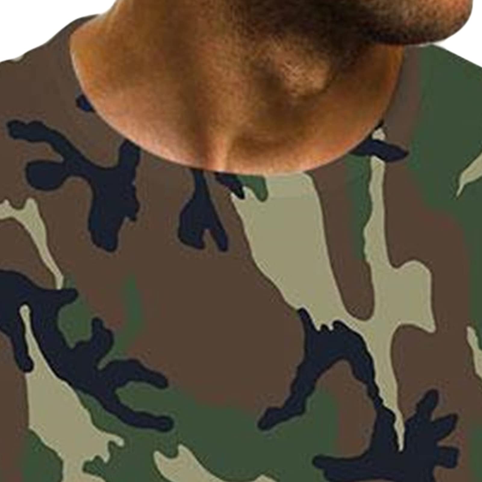 Maiyifu-GJ Men's Camo Crewneck Athletic T-Shirt Stretchy Camouflage Short Sleeve Shirts Soft Workout Military Pullover Tees (ArmyGreen,Medium)