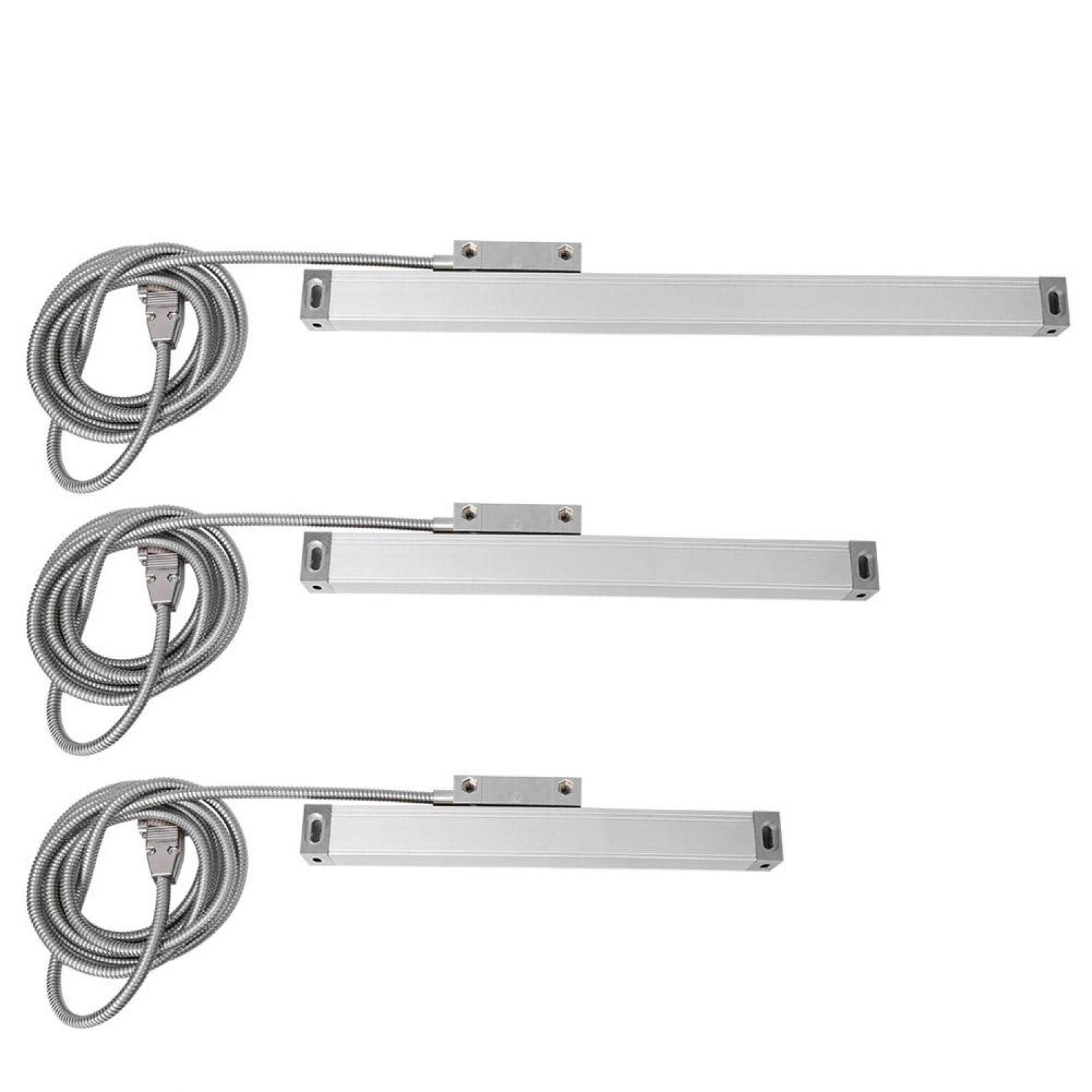 Lecture numérique DRO, 3PCS Tour Linear Scale Linear Scale 5um Precision Digital Readout Encoder pour JCS900-2AE JCS900-3AE DRO, Optical Linear Encoder(0-200mm 0-400mm 0-500mm)
