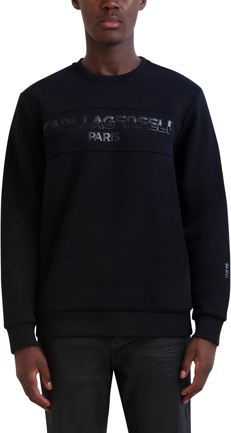 KARL LAGERFELD mens Long Sleeve Pullover Relaxed Fit Sweatshirt