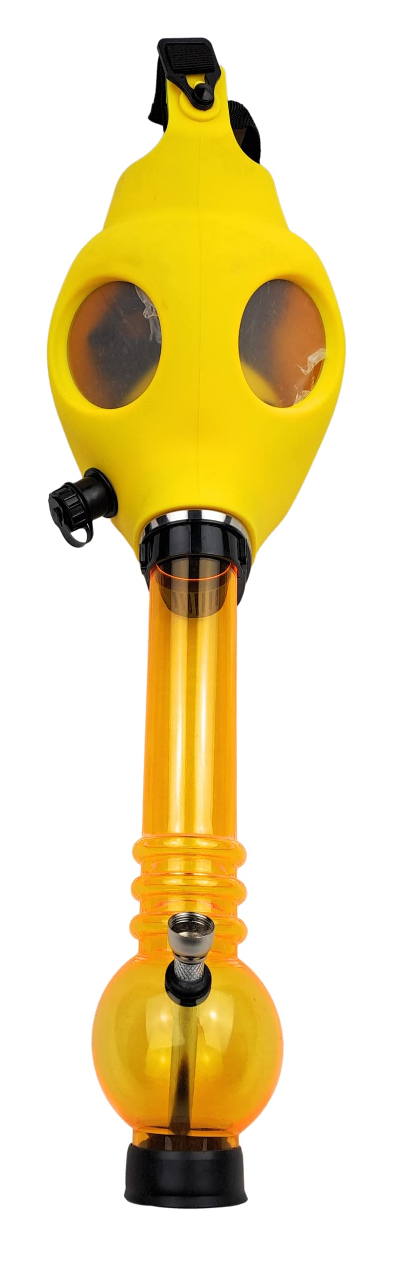 4Smoke GAS MASK BONG - Adjustable to Fit any Person - NOVELTY GAS MASK WITH DETACHABLE BONG (Yellow)