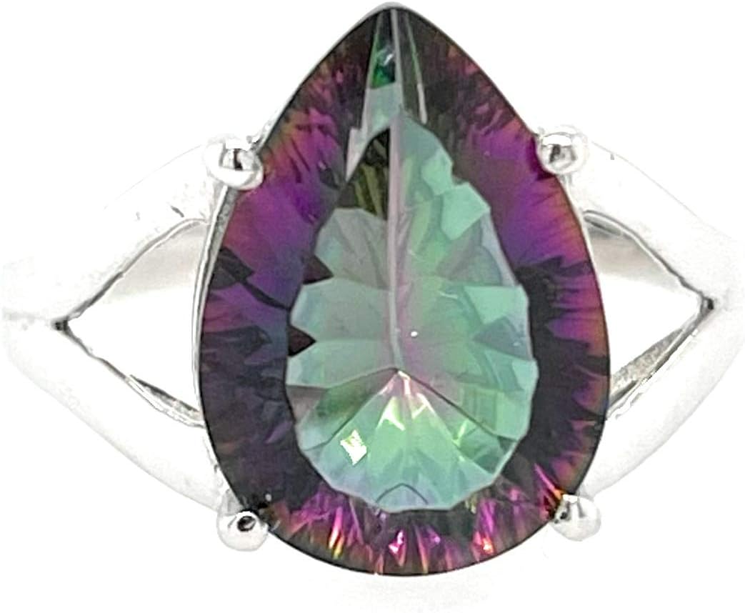 Beautiful 2.5ct Mystic Topaz 925 Solid Sterling Silver Ring Size 5, 6, 7, 8, 9 - Image 8