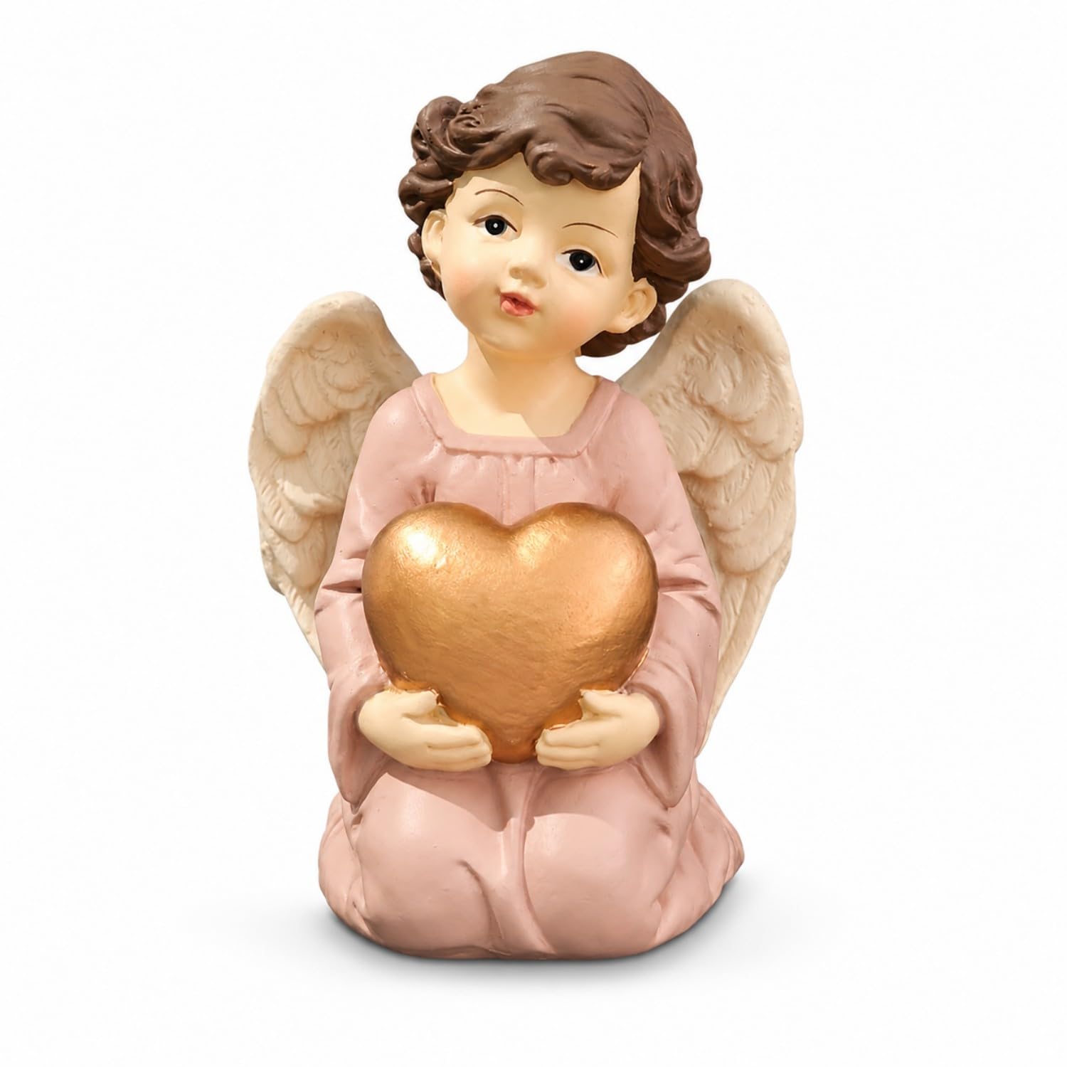DurableDelights Guardian Angel Figurine Holding Gold Heart — image 1