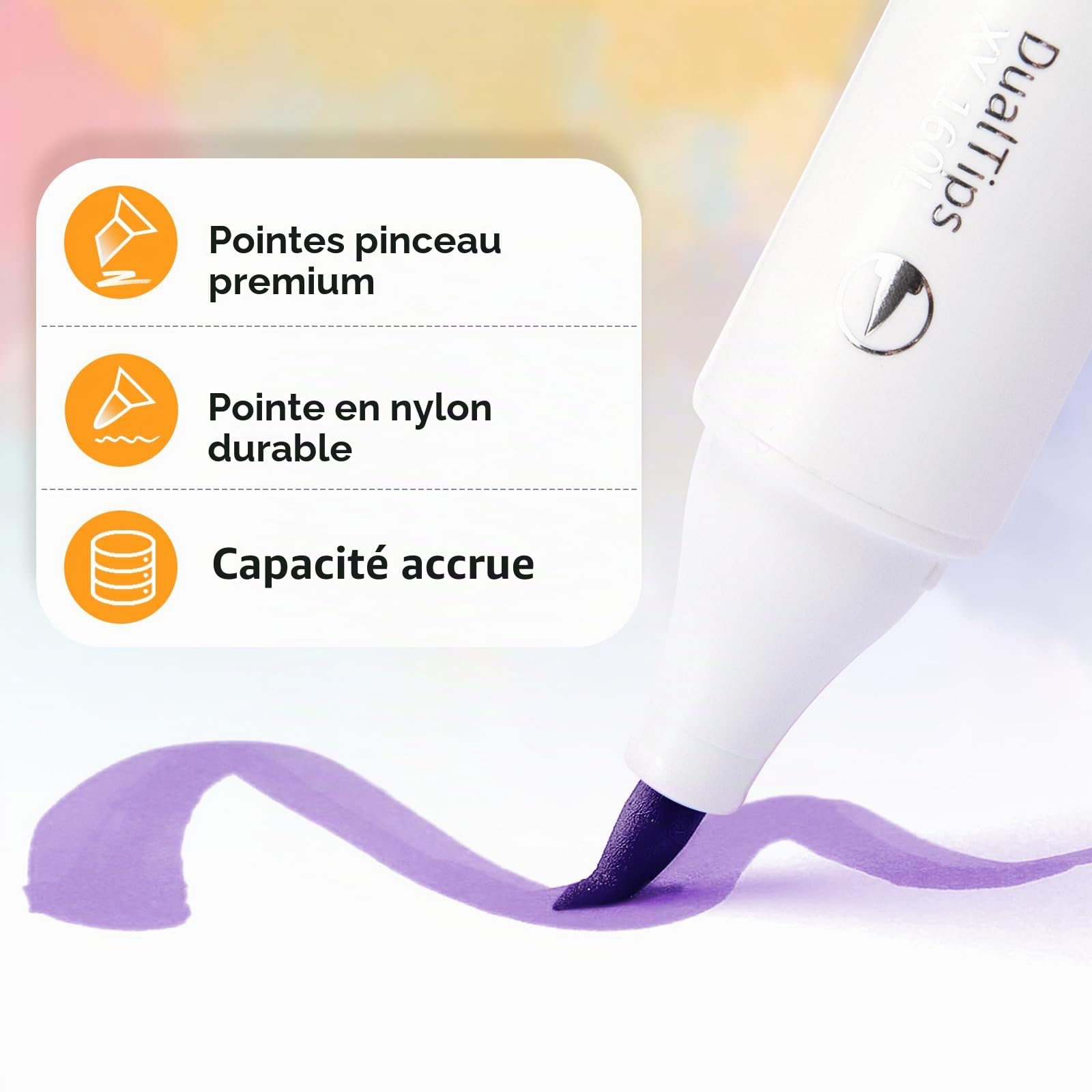 Profill 120 couleurs Ensemble de marqueurs, pinceau et pointe fine, encre plus grande pour les créateurs