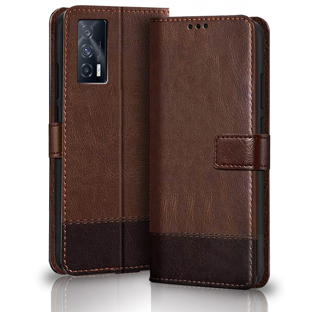 TheGiftKart Dual-Color Leather Finish iQOO 7 5G Flip Back Cover | Inside Pockets & Inbuilt Stand | Wallet Style Flip Cover Back Case for iQOO 7 5G (Brown & Coffee) (B093WS7ZGG) Amazon Price History, Amazon Price Tracker