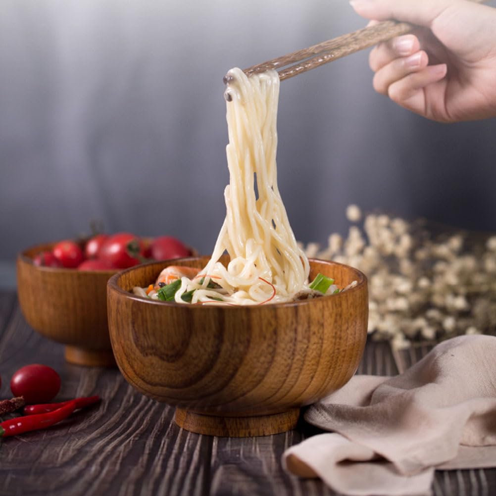 PRETYZOOM Miso - Ciotole per zuppa di riso in legno, 6 pezzi, in legno, stile giapponese, mini ciotola in legno di giuggiola, intagliata a mano, per condimenti di zuppa di riso