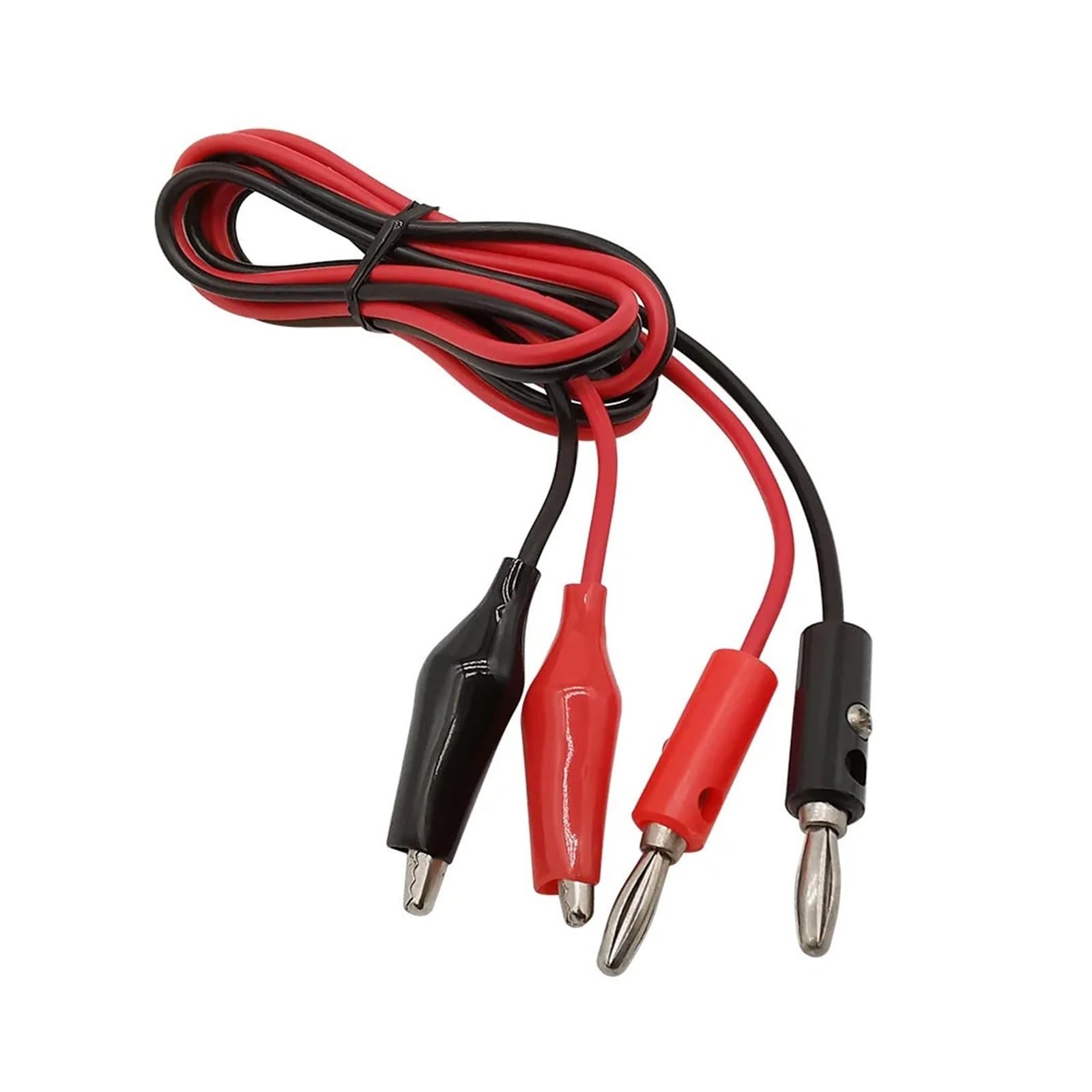 Cable de prueba de clip de banana a cocodrilo, 1 m, 35 mm para multímetro | Doble clip