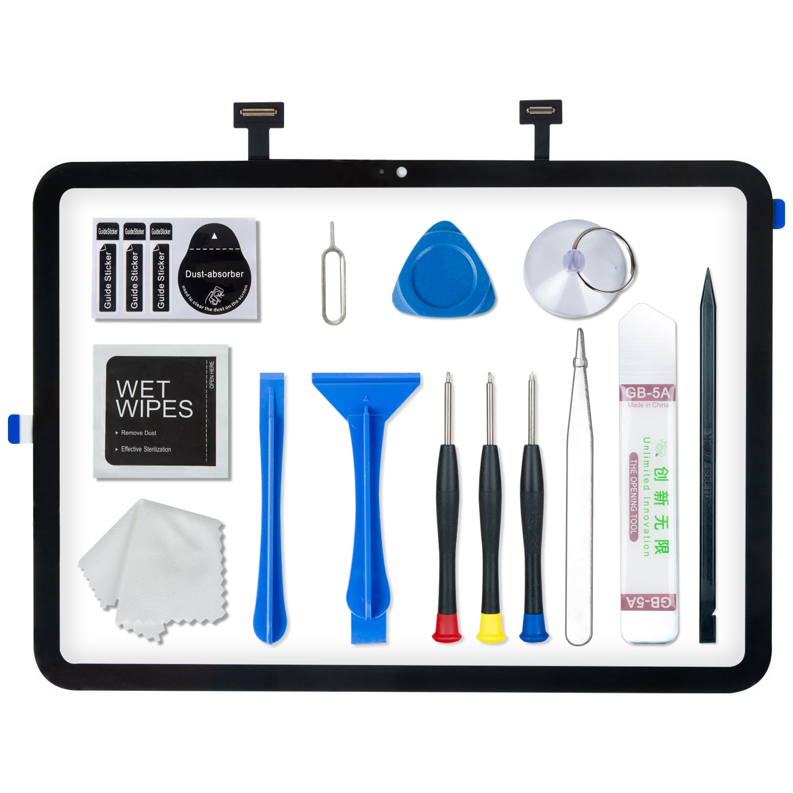 Pour iPad 10 (10e génération) 2022, écran 10,9", verre tactile de rechange pour 10e génération A2696 A2757 A2777 avec bouton Home