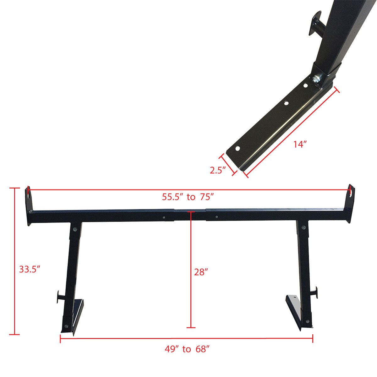 Apontus Universal Heavy Duty Adjustable Utility Truck Van Ladder Racks