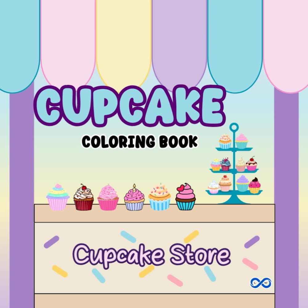 Cupcakes Coloring Book for Kids Ages 4–8: Cute and Fun Cupcake Designs | Sweet Bakery and Dessert Coloring Pages | Bold and Easy Designs | 8.5 x 8.5 Square Format