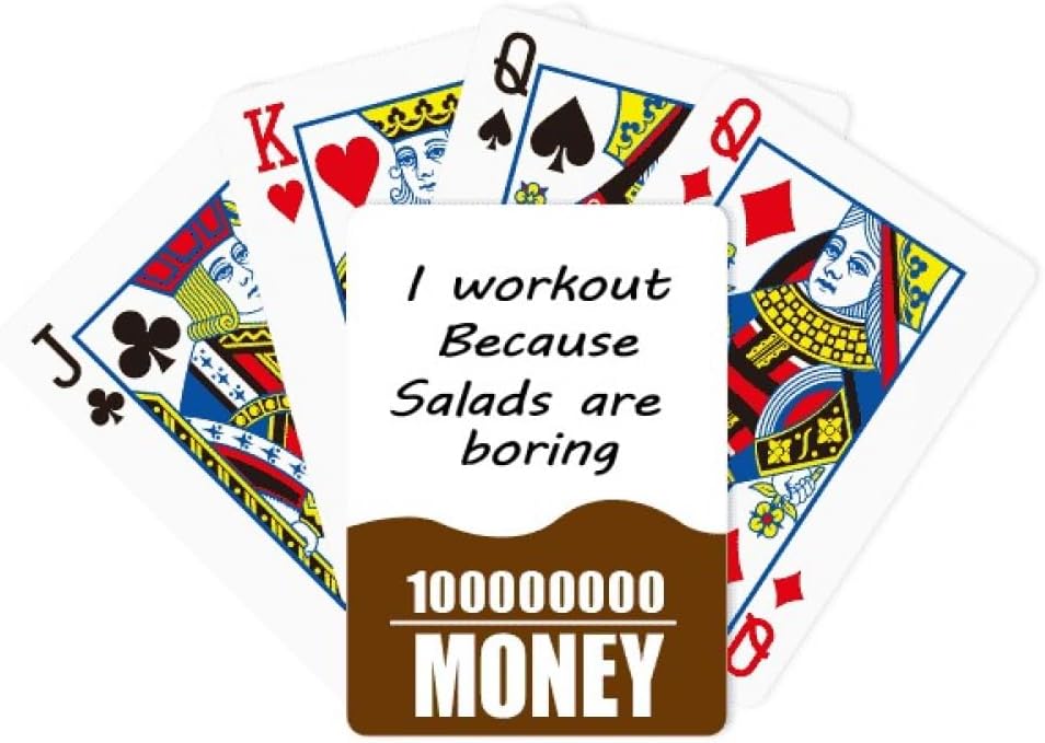 Black English Lose Weight Handwriting Quote Poker Playing Card Funny Hand Game