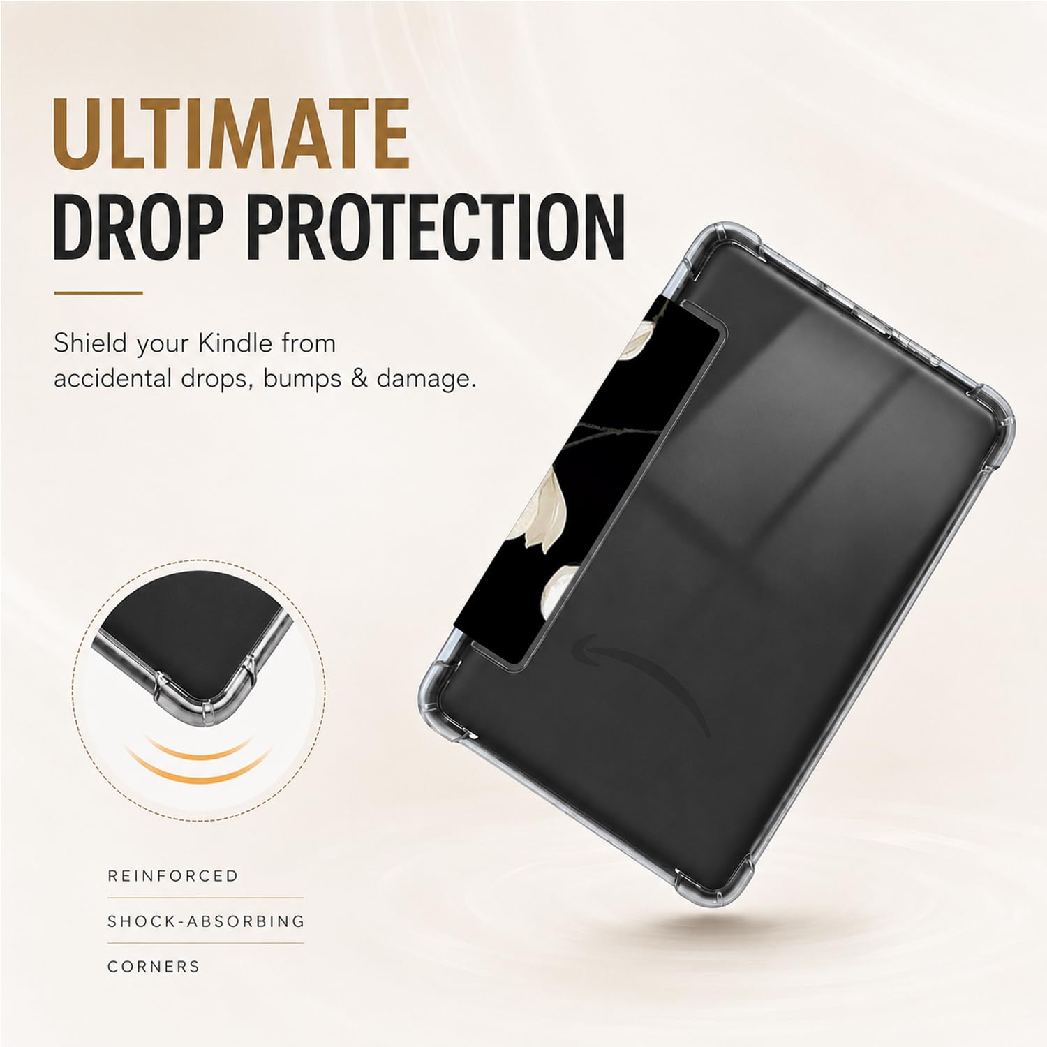 Custodia per Kindle Paperwhite 12a generazione da 7" e Kindle Colorsoft Signature Edition 2024 Rilasciato - Cover in pelle PU leggera e resistente e cover posteriore in TPU trasparente con