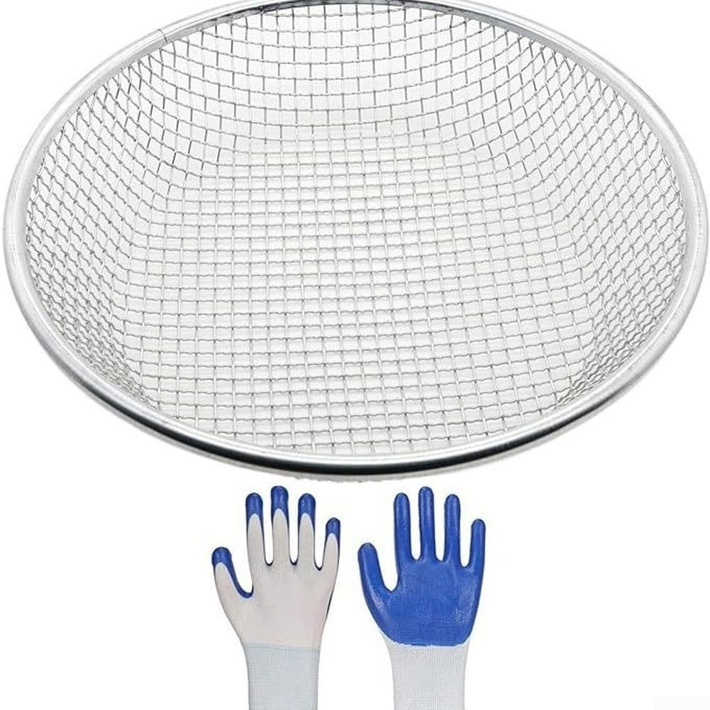 Setaccio per orticoltura, setaccio per compost del terreno, setaccio per schermatura del terreno in arenaria, diametro 30 cm, apertura 2 mm, 6 mm, 10 mm, per invasatura da giardino (6)
