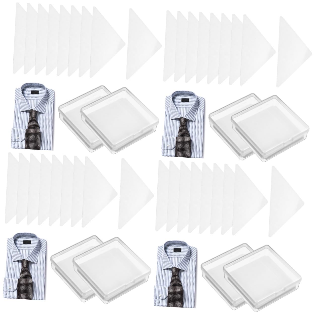 CALLARON 4sets Men's Suit Accessory Collar Support Stickers White Pvc Stays 60pcs*4