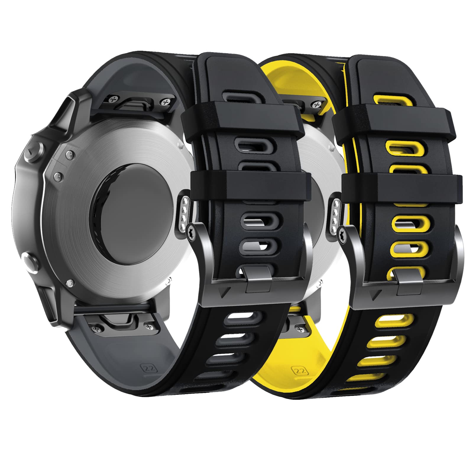 ANBEST Kompatibles mit Fenix 5 Band, 22 mm breit, weiches Silikon Armband für Fenix 5/Fenix 5 Plus/Fenix 6/Fenix 6 Pro/Forerunner 935/Forerunner 945/Approach S60/Quatix 5