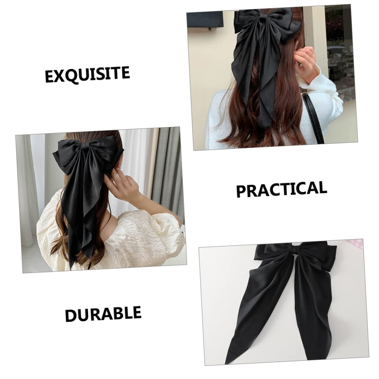 minkissy 8pezzi Large Bow Hair Barrettes for Women Elegant Tail Clips for Girls Accessories Everyday and Special Occasions