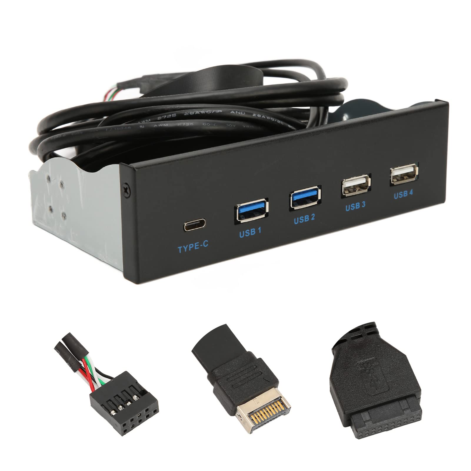 Dual USB3.0 -Ports und Medien Dashboard - 5,25 Zoll Media Dashboard 2XUSB3.0 2XUSB2.0 1XTYPE C 10 GBPS Hochgeschwindigkeits Medien Front Panel für PC Desktop Chassis mit Kartenleser