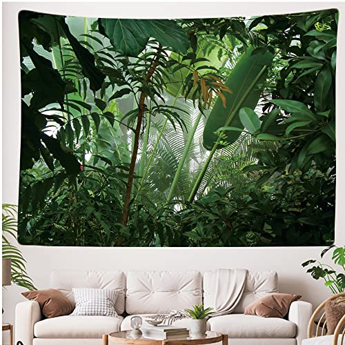 Ulticool, Decorative Wall Tapestry Bedroom, Tropical Forest Nature Eco Green Plants, 200 x 150 cm Large, Fabric Wallpaper - Image 4