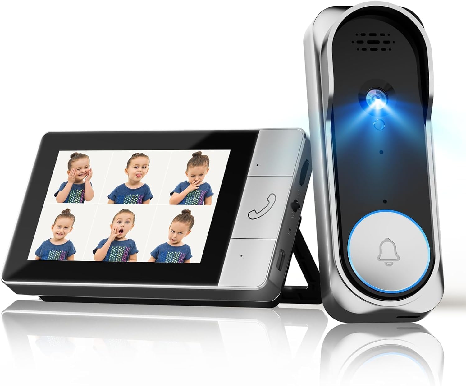 Amazon.co.jp: インターホン 工事不要 ワイヤレス カメラ付き 子機付き