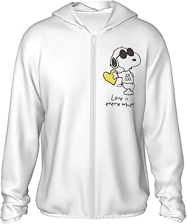 ピーナッツ スヌーピー ラッシュガード メンズ レディース 夏服 パーカー UVカット 体型カバー 長袖 軽量 通気性 速乾 フード付き おしゃれ アウトドア 海 男女兼用 M