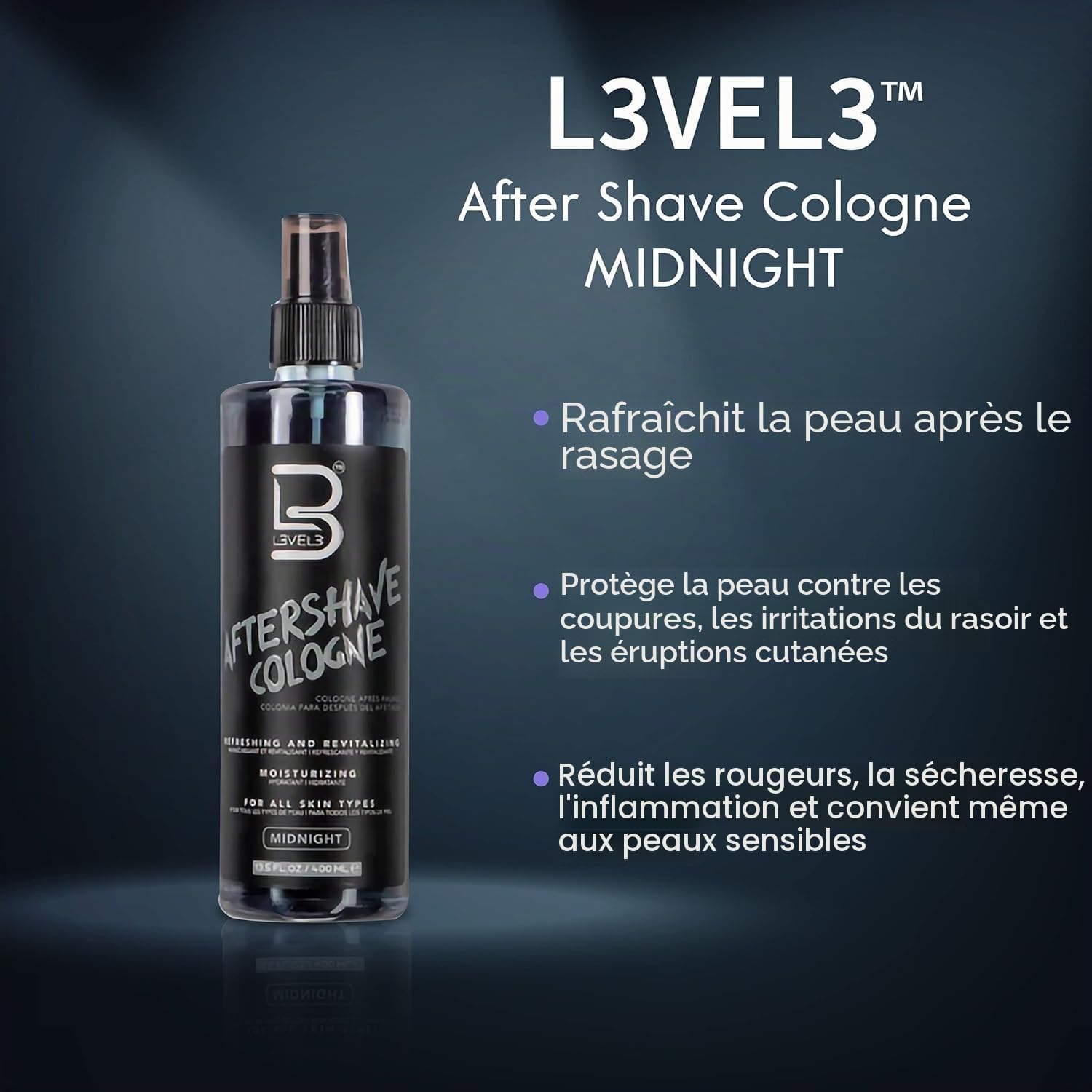 L3VEL3 After Shave Spray Cologne Midnight 400ml