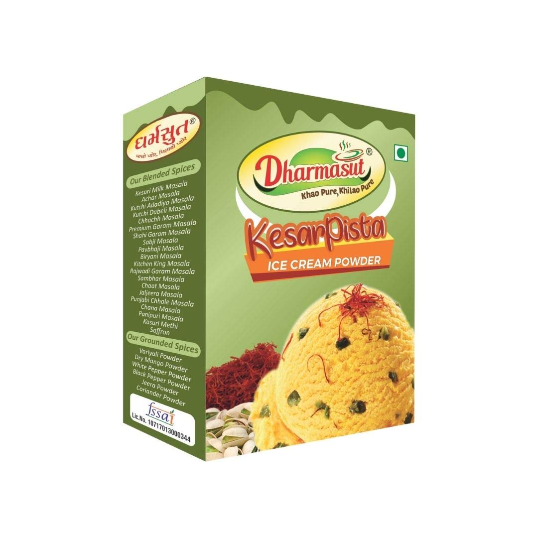 DHARMASUT Kesar Pista + Mango + Butter Scotch + Chocolate + Vanilla Ice Cream Powder | Pack of 5 | 500 gm 3
