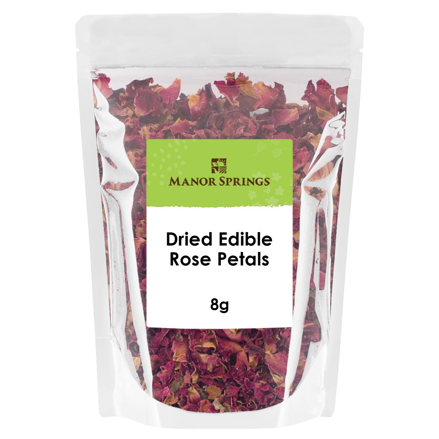 Dried Edible Rose Petals Premium Dried Flowers 8g by Manor Springs
