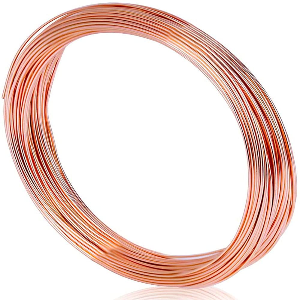 Alambre de cobre sólido para manualidades y joyería, alambre de cobre sin chapado (1 kg 0,5 mm)