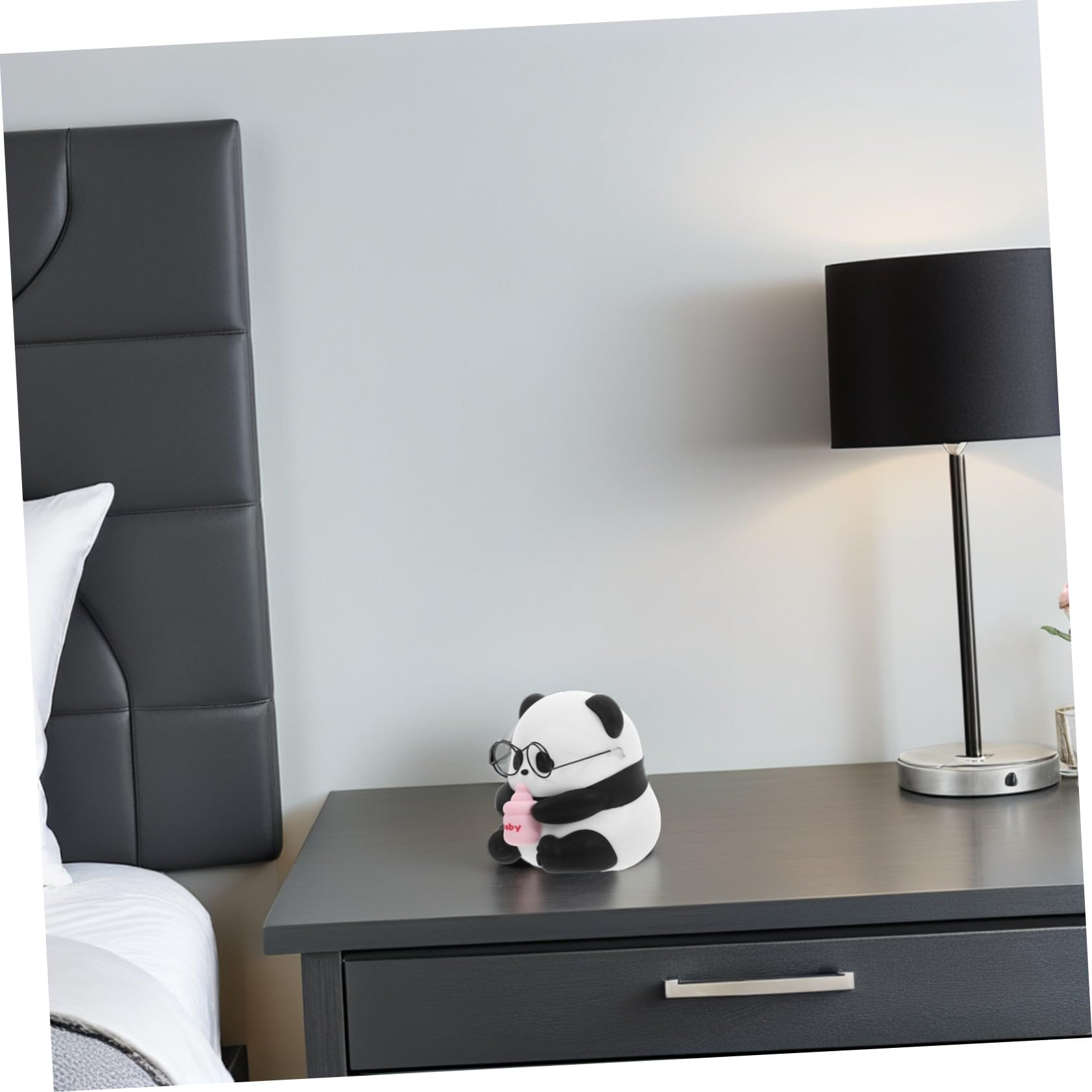 Veemoon Infantil de Silicona con Forma de Panda Sentada Luz Lámpara Portátil Segura para Habitación de Bebés y Dormitorio Lámpara de Noche para Mesita Diseño Divertido y