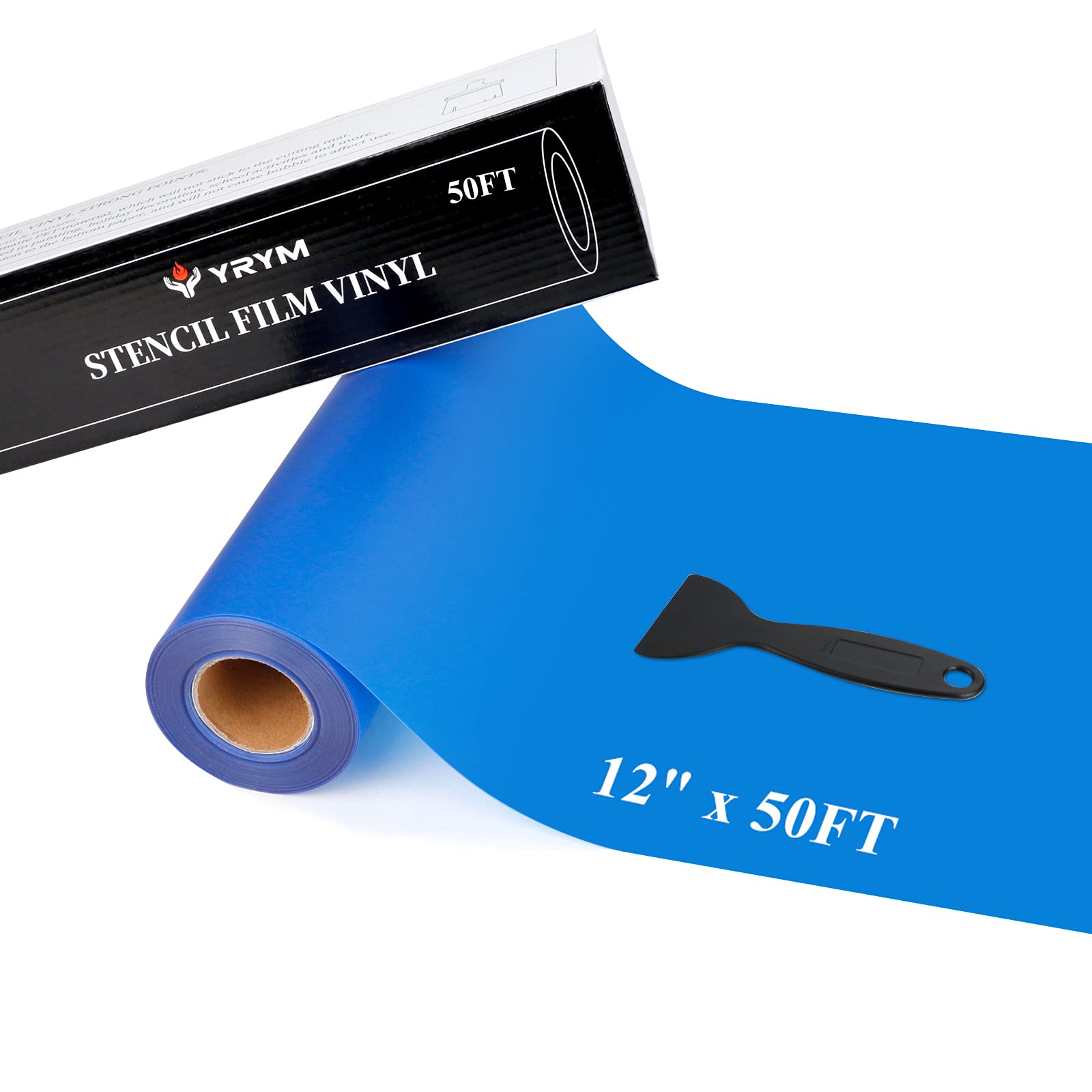 YRYM Stencil Vinyl Stencil Film 12 X 50FT Blue Vinyl Stencil Film 
