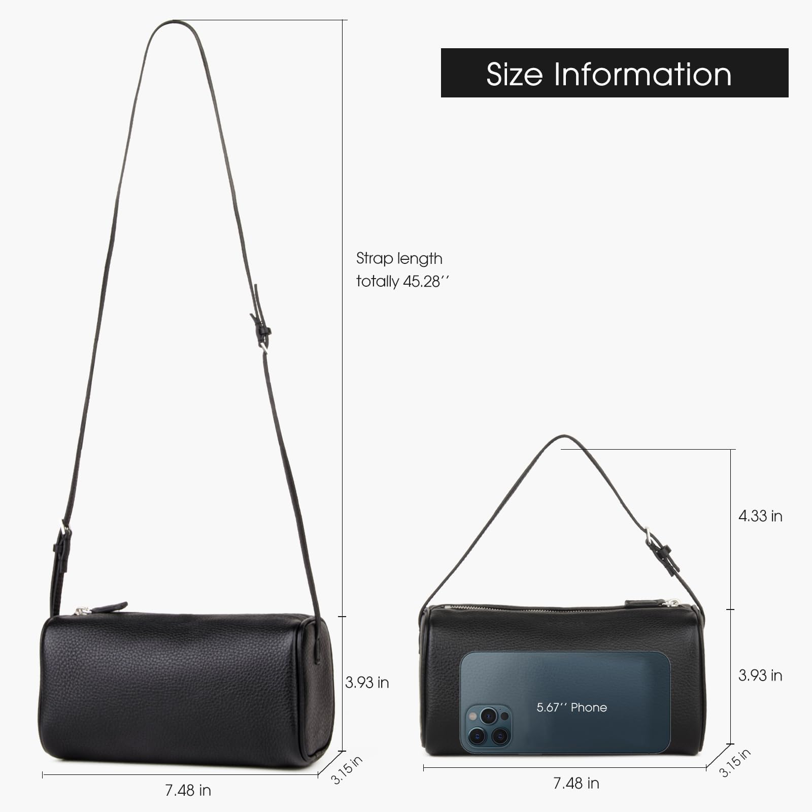 DONNAIN Hochwertige Umhängetasche Damen Leder, Kleine Handtasche, Lederhandtasche Damen Echtleder, Crossbody bag Leder mit verstellbarem Riemen | Alltagstasche Damen