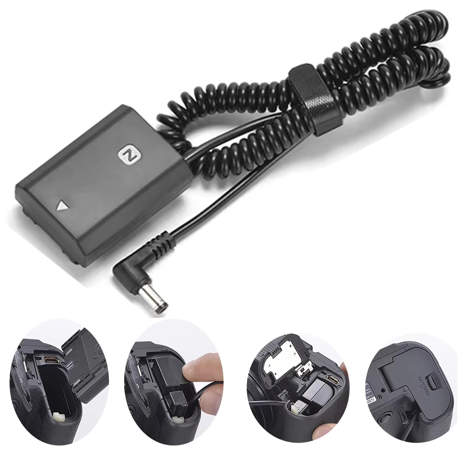 Kingma NP-FZ100 Dummy Battery DC Coupler Power Adapter Compatible with Sony A7 III, A7R III, A7R IV, A9, Alpha 9, A7R3 for Live Videos and Long time Without Cut Shooting