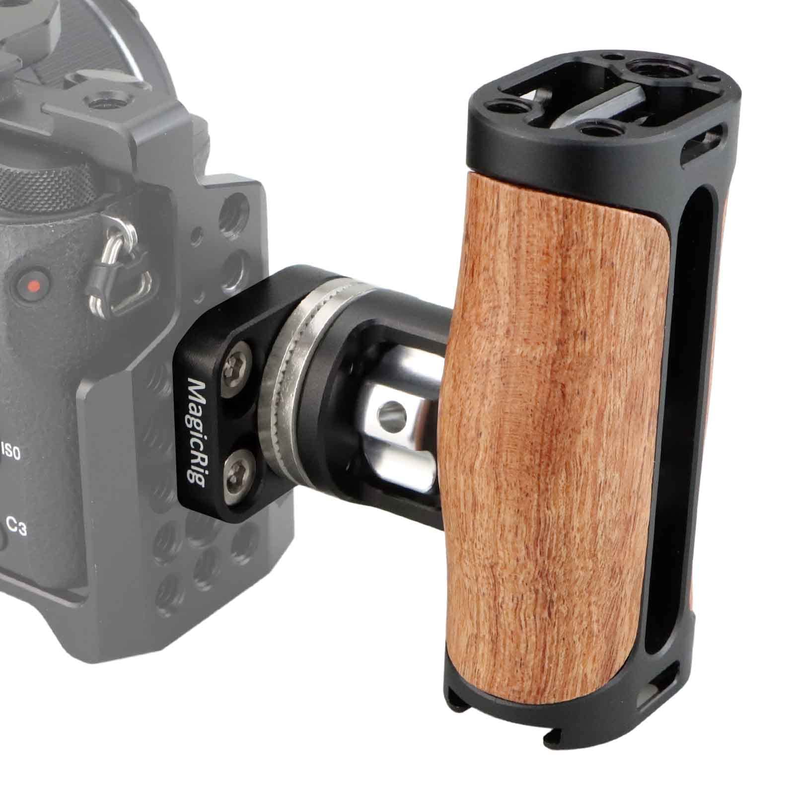 ロゼット ハンドル・ロゼット マウント・ハンドル 改造 MAGICRIG 木製ロゼットサイドハンドル ロゼット延長マウント付き カメラケージ用
