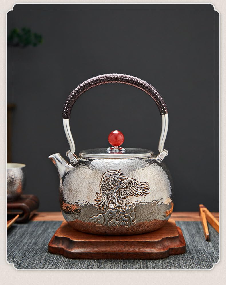 Amazon | 帰銀堂 GuiYinTang 煎茶道具 大展鴻図 純銀999 湯沸かし 茶器