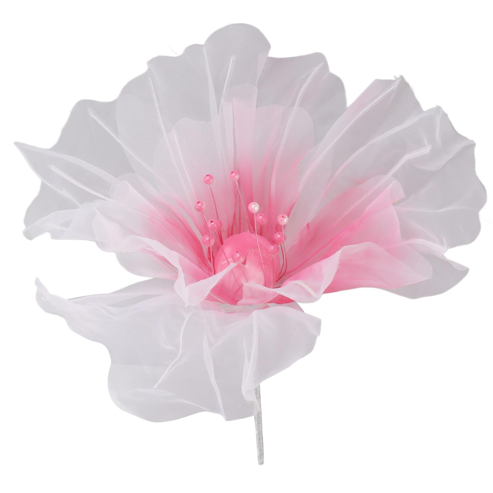 Omabeta Organza Flower Soft Bright Colors Handcrafted Gauze Flower for Wedding Photography Family, Reusable 19.7in Diameter (Rose Red)