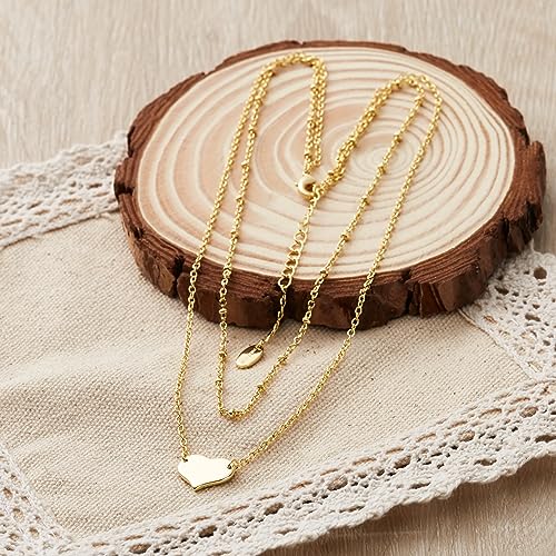 Philip Jones Gold Plated Double Layered Heart Necklace - Image 5