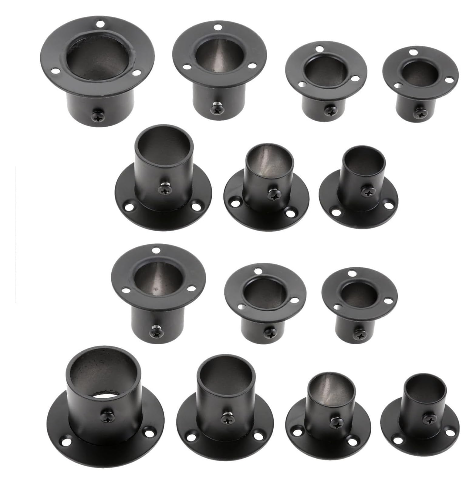 Ugzpwqlnx 19Mm Stainless Steel Pole Socket Flange Rod, 8Pcs 19-32Mm Stainless Steel Flange Rod Holder Bracket For Wardrobe Hanging Rail +Screws(19Mm)