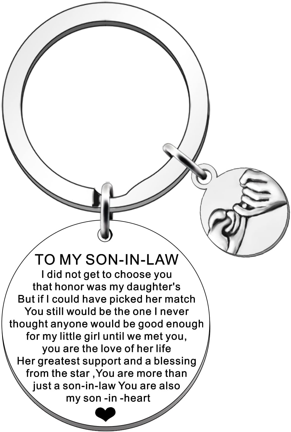 FMCC Son in Law Gifts- Son in Law Birthday Gifts Anniversary Valentines Wedding Gifts for Son in Law (in Heart)