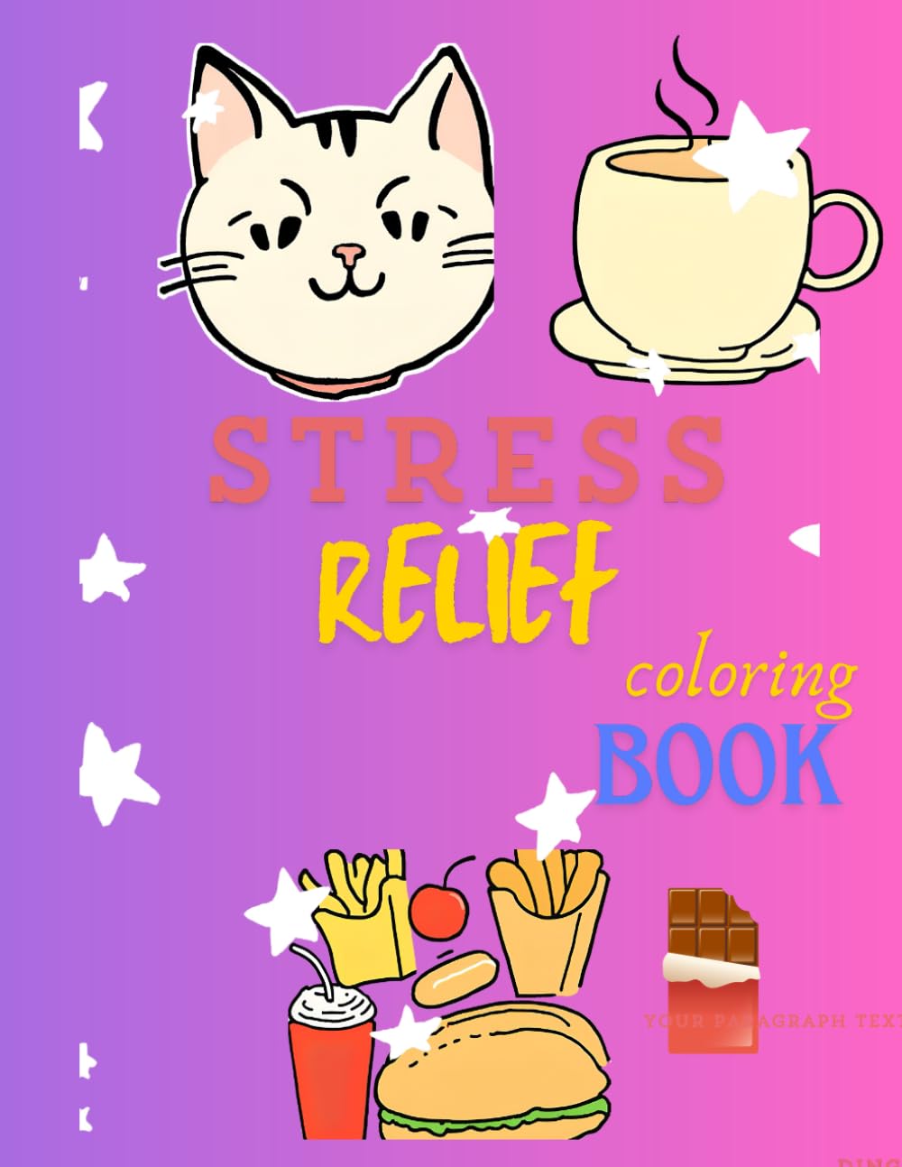 stress relief coloring book: cute little things for doodling and for stress free relaxation for all ages