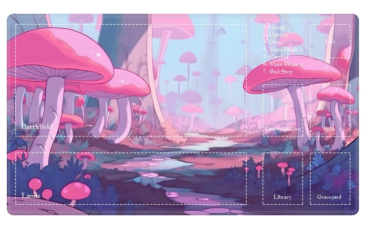 EDGFRTOIO Playmat with Zones for MTG Card Game Playing, Game Mats Tabletop Magic Play Mats 24"x14" Commander Deck Gaming Desk Duel Mat Card Gameplay