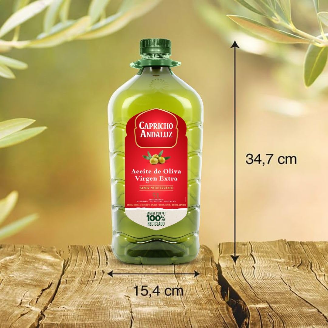 Aceite de Oliva Virgen Extra 5L Capricho Andaluz - Prensado en Frío, Origen Español