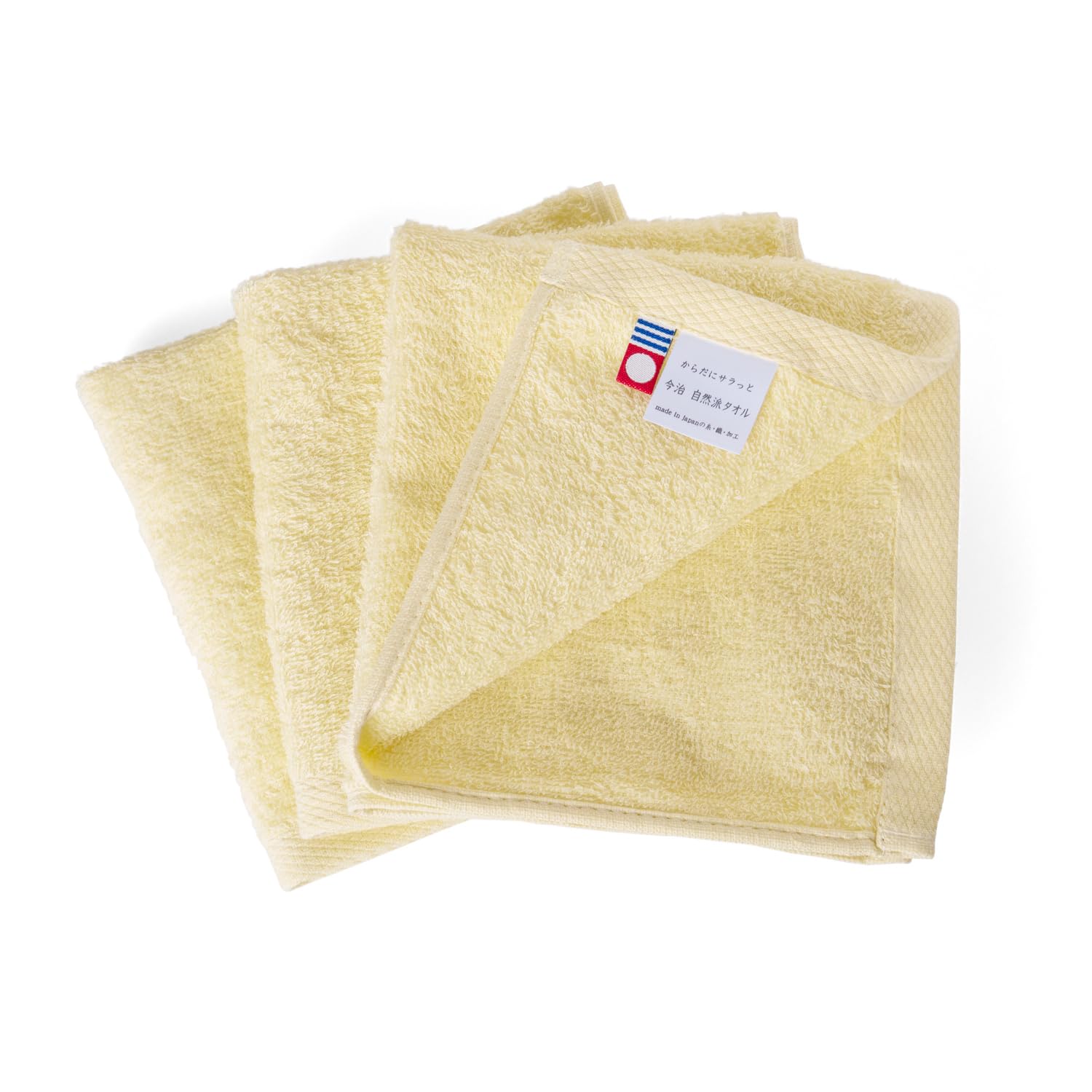 OruTa Imabari Hand Towels 3-Piece Set, Natural Towel for Face Wipe, Face Wash, Made in Japan, Lightweight, Absorbent, Quick-Drying, Room-Dry, 100% Cotton (30 x 31 cm, 3-Piece Set, Yellow) : Home & Kit