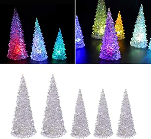 Miniatura 9 de Toyvian 5 piezas de luz LED para árbol de Navidad de mesa, adorno de árbol de Navidad, luz nocturna para Navidad, fiesta, centro de mesa, regalos
