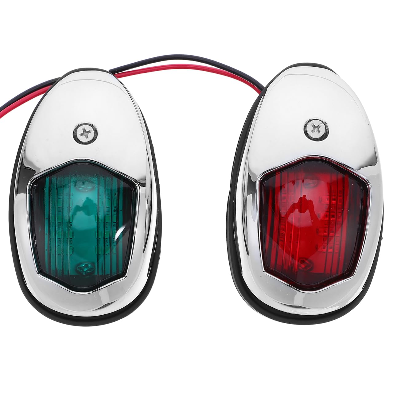 Luci di Navigazione per Barca LED 12v, Set 2 Pezzi | Argento, Abs e Acrilico, Uso Nautico Notturno, per Fishing Boat e Skeeter