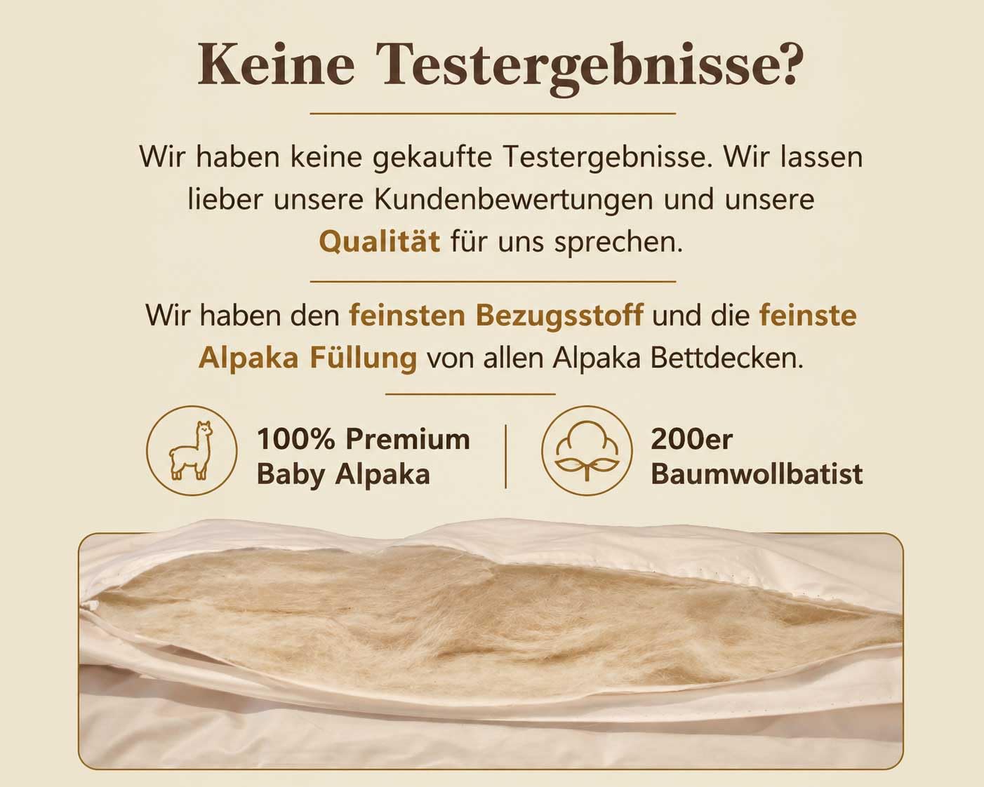 Alpaka Bettdecke 4 Jahreszeiten, Premium Line, Füllung aus 100% Baby Alpaka (200x200cm) 2 Decken zum zusammenknüpfen 1x Sommer und 1x Gzj, Bezugsstoff: 200er Baumwollbatist