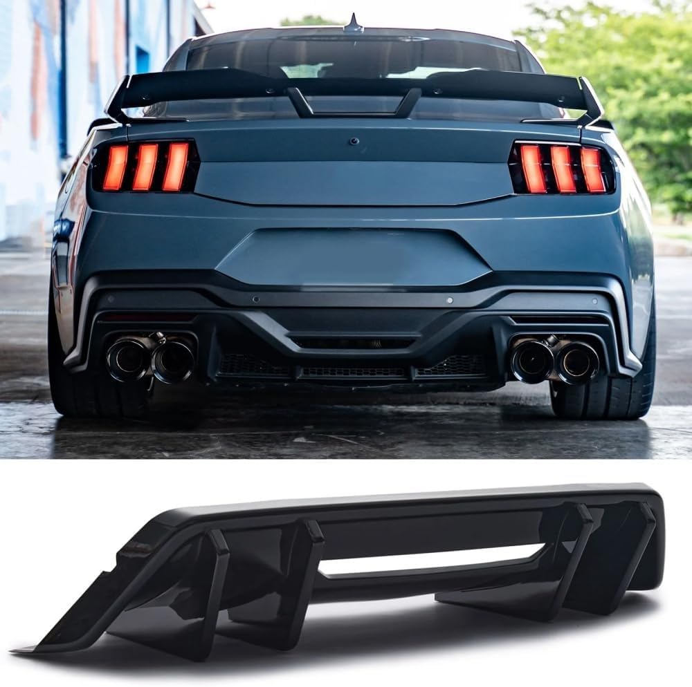 Rear Bumper Diffuser For Ford Mustang 2024-2026, Replacement Accessories For Mustang (Gloss Black)