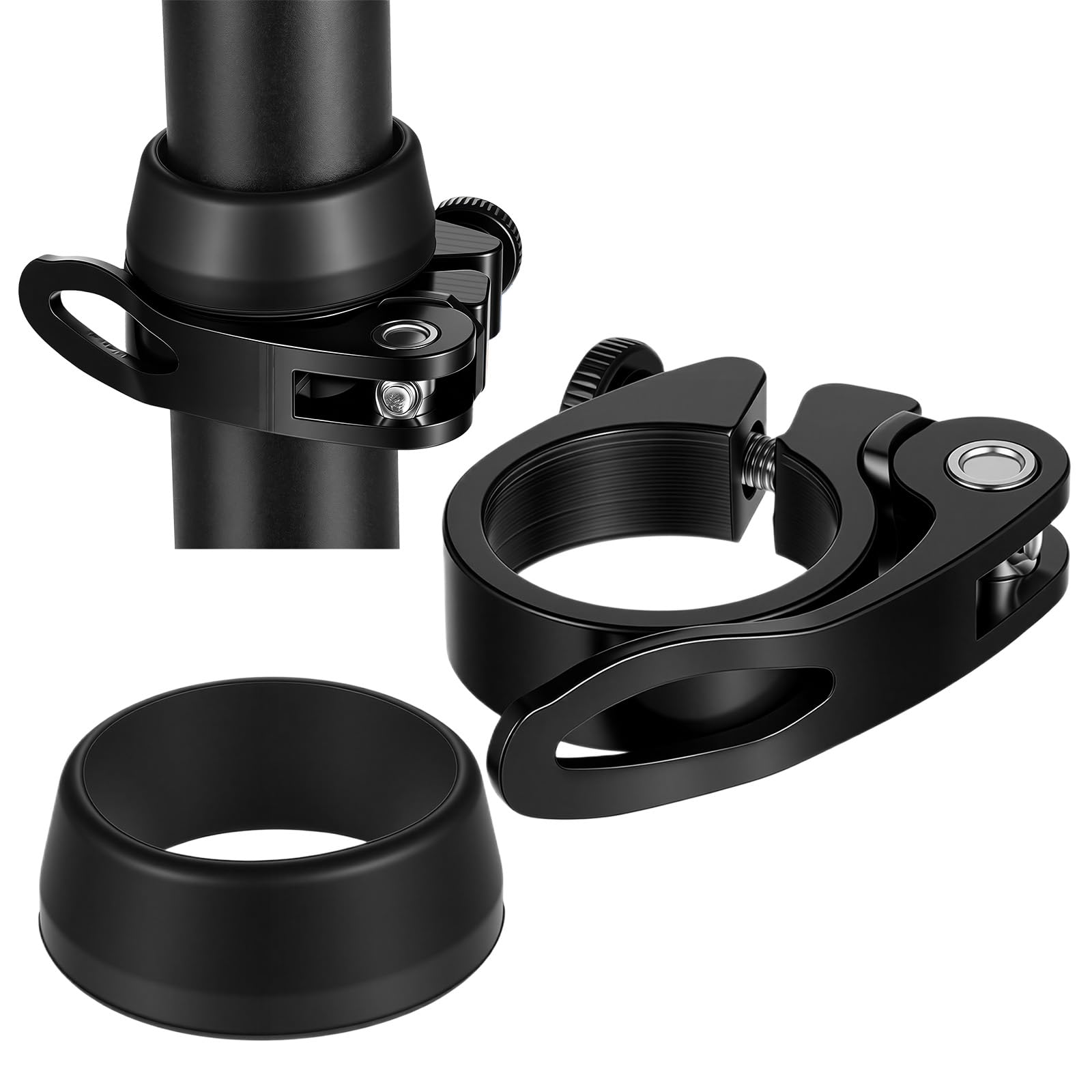 Bike Seat Clamp and Silicone Dust Cover, Aluminium Alloy