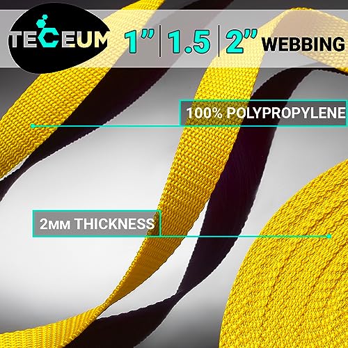 Image of TECEUM 3 /4 inch & 5 /8 inch & 1 inch & 1.5 inch & 2 inch Webbing - 10 25 50 Yards - 40+ Colors - Heavy Duty 1 Inch 1.5 Inch 2 Inch Backpack Straps - Webbing for Outdoors Indoors Crafting DIY